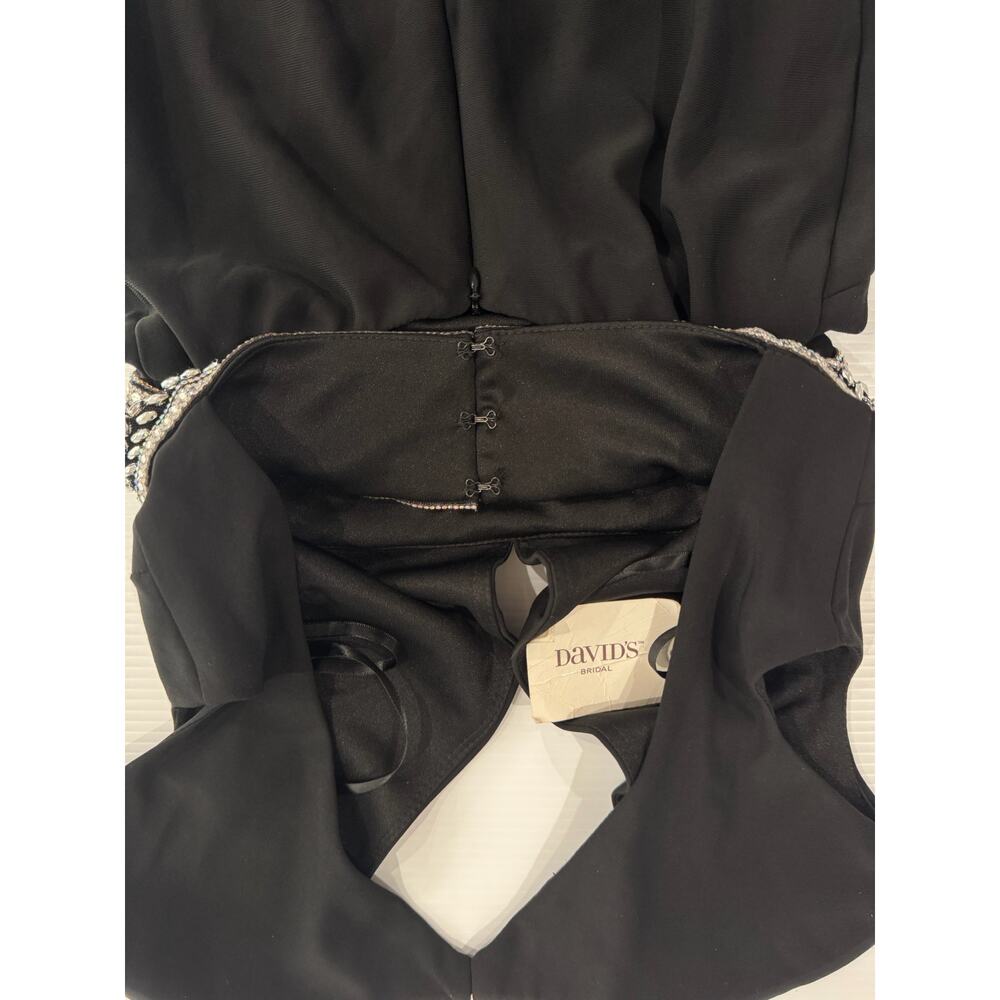 Xscape Mermaid Evening Gown Dress 4 Black Beaded Open Back Formal Gala Slit NWT - Picture 15 of 16